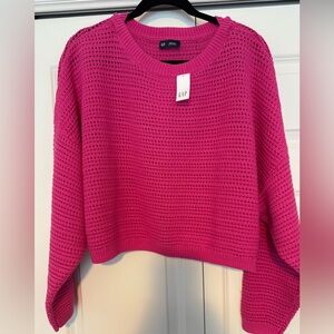 GAP Vibrant Pink Knit Crop Sweater BRAND NEW